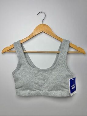 New JoyLab Heather Gray Scoop-Neck Everyday Sports Athletic Bra Size XS